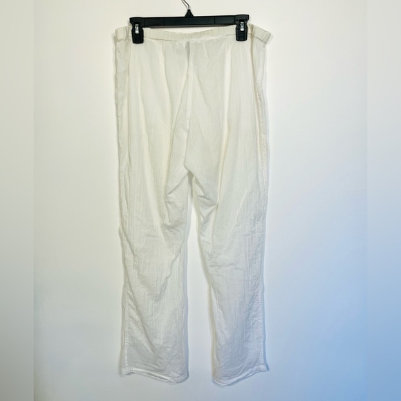Ralph Lauren white gauzy coverup pants, pockets, drawstring beach, coastal small - Picture 6 of 6